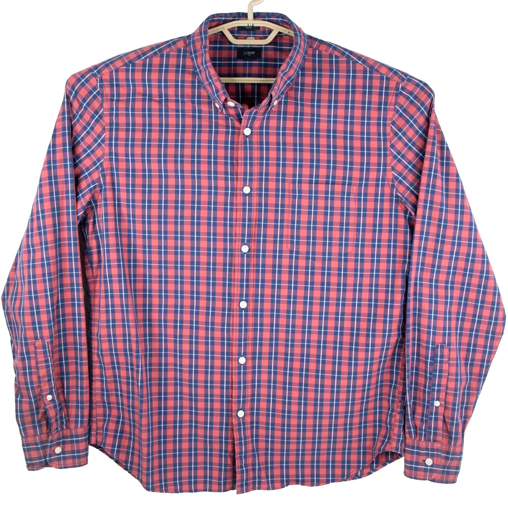 J Crew Classic Shirt Slim Plaid Long Sleeve Button Down Mens SIZE XL